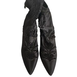 Zara Black Embellished Heeled Boots